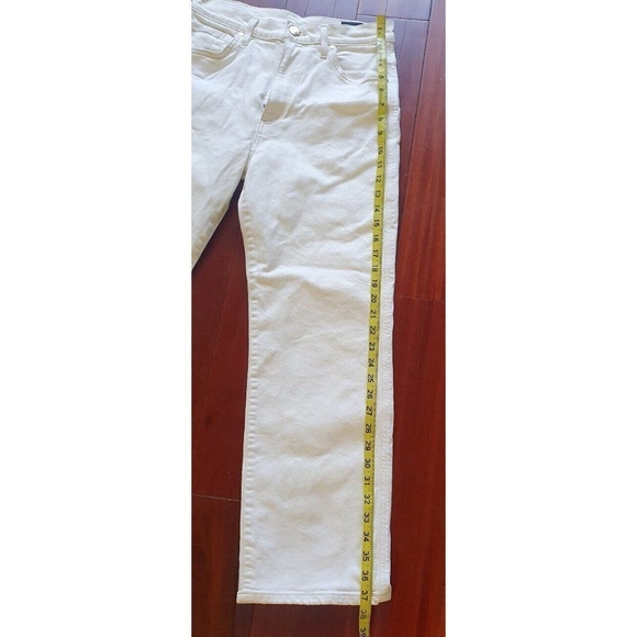 Goldsign Women's Cream Benefit High Rise Relaxed Straight Jeans Size 26 - Picture 15 of 16